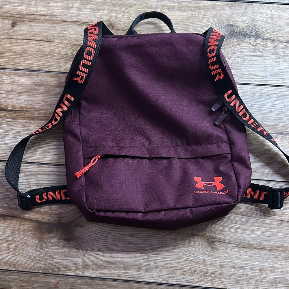 Under Armour Maroon Backpack with Red Accents